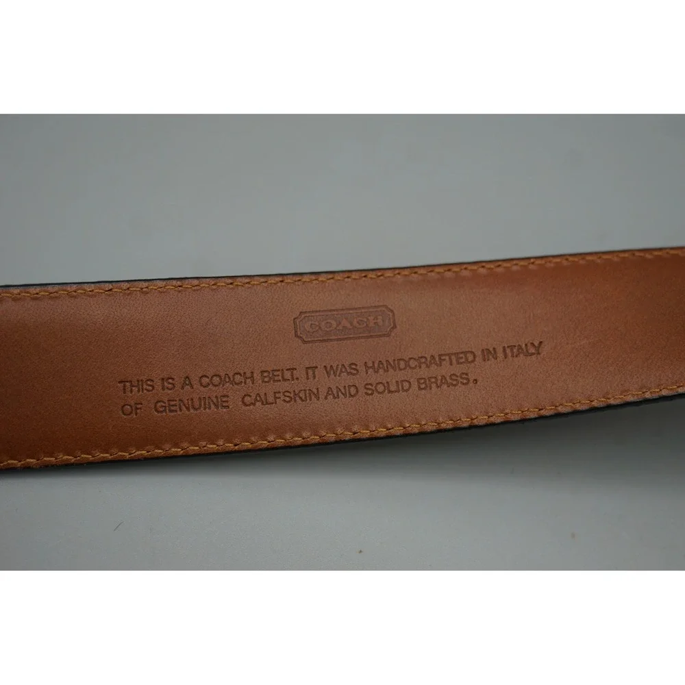 Coach Mens Black Calfskin Leather Belt Made in Italy 42 105cm 5953